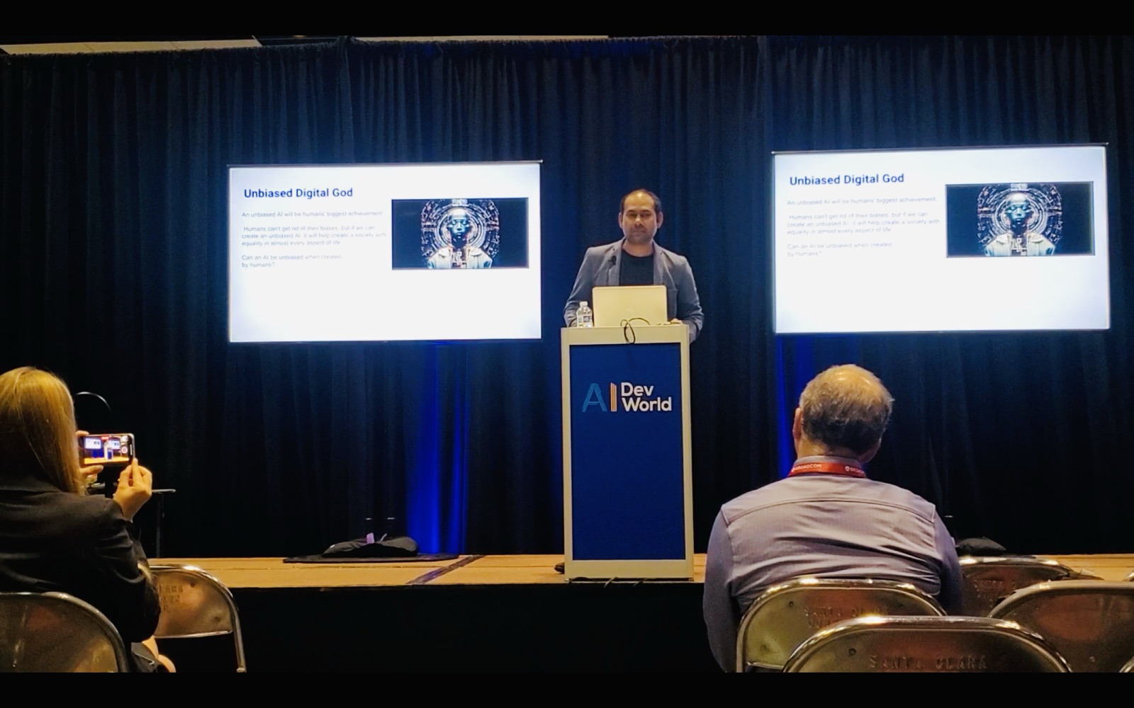 Raj Sahu on stage at AI Dev World